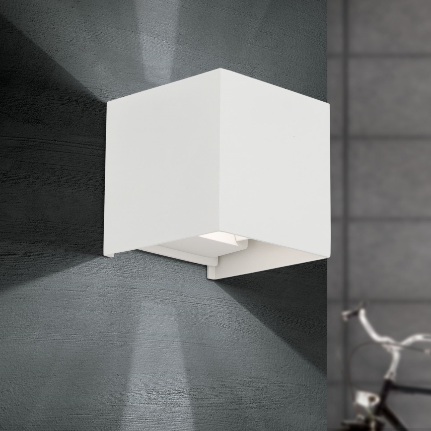 LED-Outdoor-Wandleuchte CUBE 2xLED/3W/230V IP54 weiß