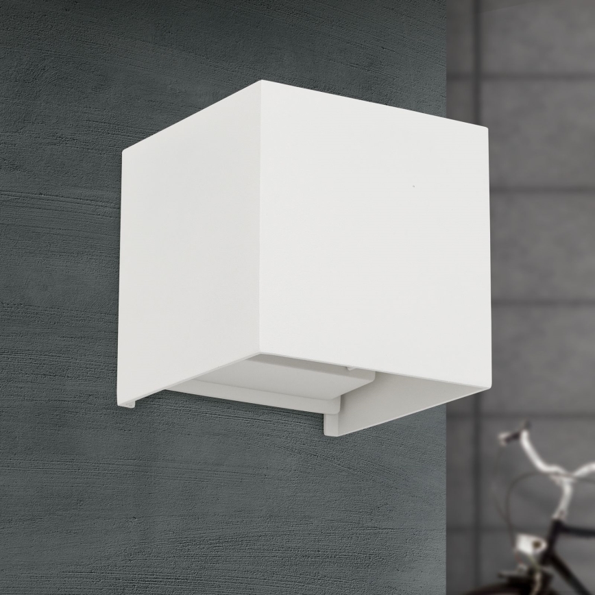 LED-Outdoor-Wandleuchte CUBE 2xLED/3W/230V IP54 weiß