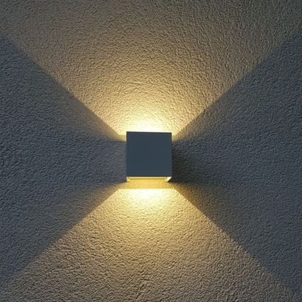 LED-Outdoor-Wandleuchte CUBE 2xLED/3W/230V IP54 weiß