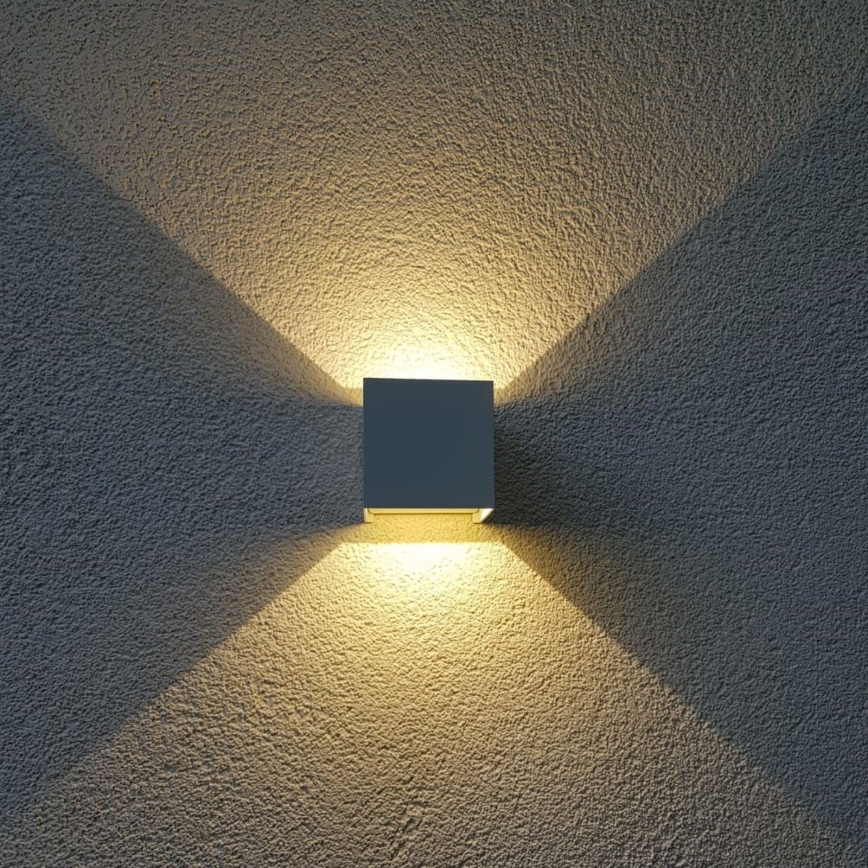 LED-Outdoor-Wandleuchte CUBE 2xLED/3W/230V IP54 weiß