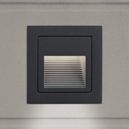 LED-Einbaubeleuchtung LORO LED/2W/230V IP65 anthrazit
