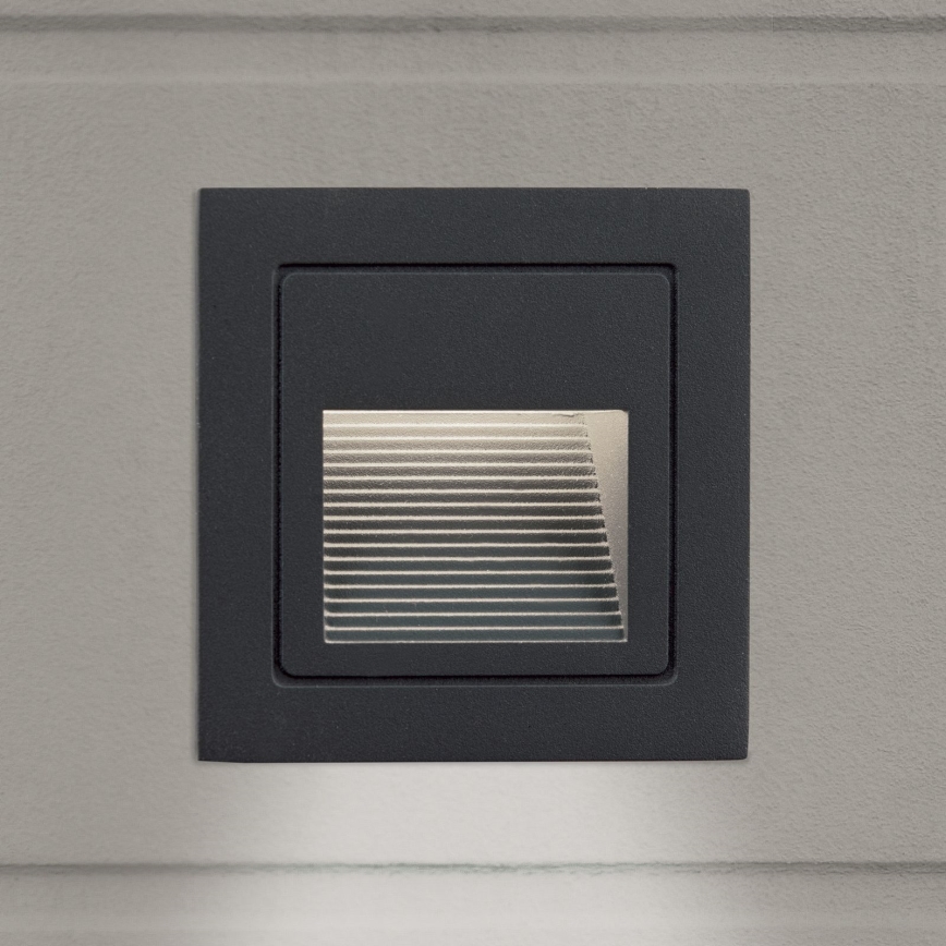 LED-Einbaubeleuchtung LORO LED/2W/230V IP65 anthrazit