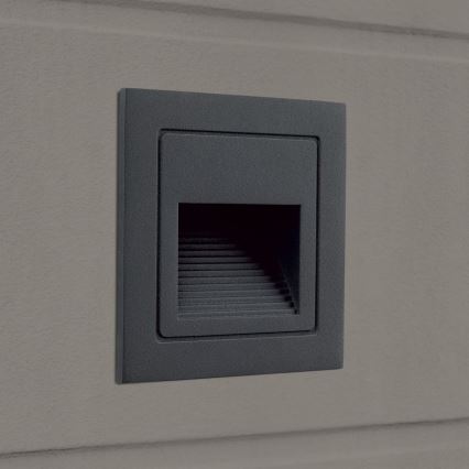 LED-Einbaubeleuchtung LORO LED/2W/230V IP65 anthrazit