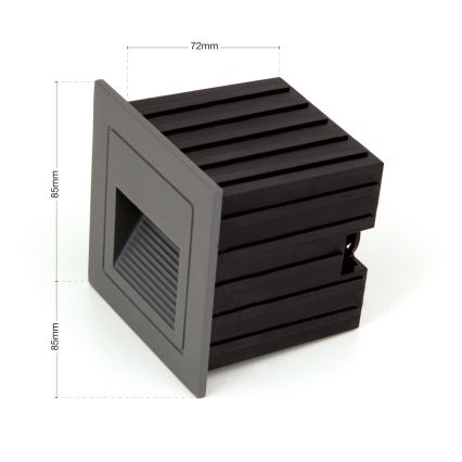LED-Einbaubeleuchtung LORO LED/2W/230V IP65 anthrazit