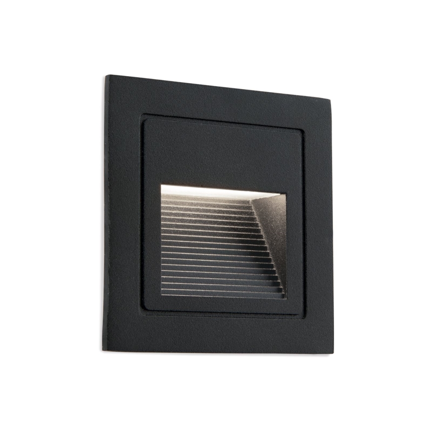 LED-Einbaubeleuchtung LORO LED/2W/230V IP65 schwarz