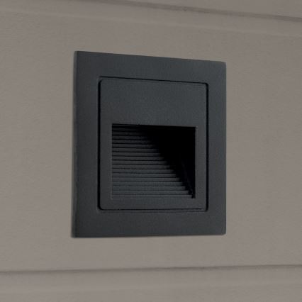 LED-Einbaubeleuchtung LORO LED/2W/230V IP65 schwarz
