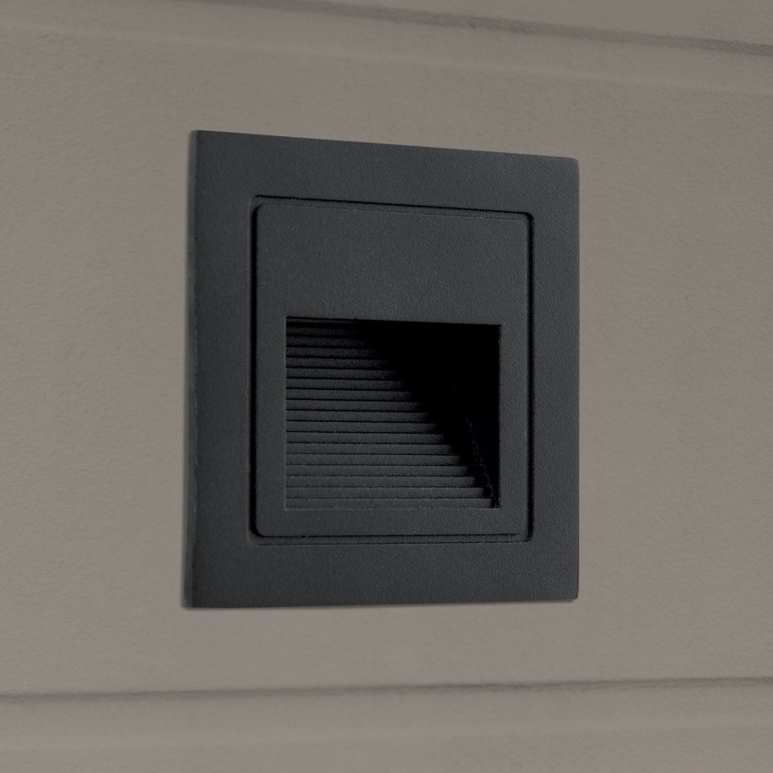 LED-Einbaubeleuchtung LORO LED/2W/230V IP65 schwarz