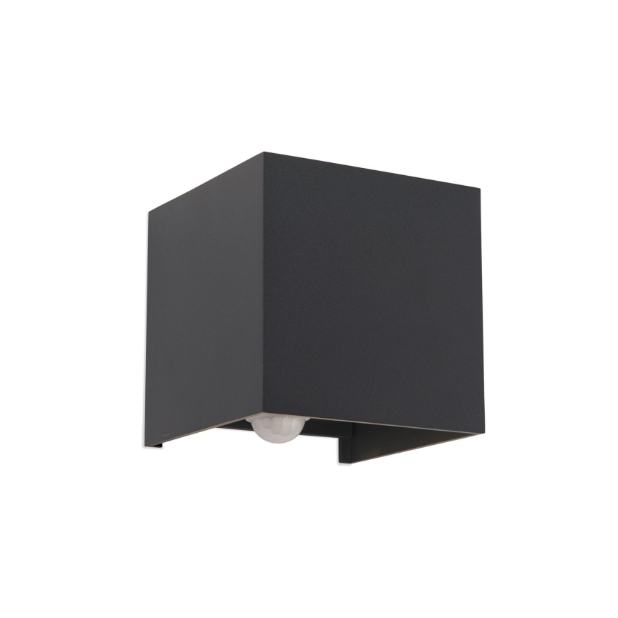 LED-Outdoor-Wandleuchte mit Bewegungs- und Dämmerungssensor CUBE-S LED/13W/230V IP54 anthrazit