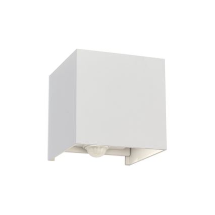 LED-Outdoor-Wandleuchte mit Bewegungs- und Dämmerungssensor CUBE-S LED/13W/230V IP54 weiß