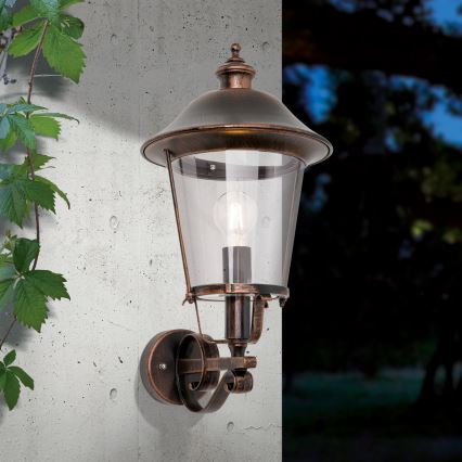 Outdoor-Wandleuchte KENZO 1xE27/100W/230V IP44 bronzen/Patina