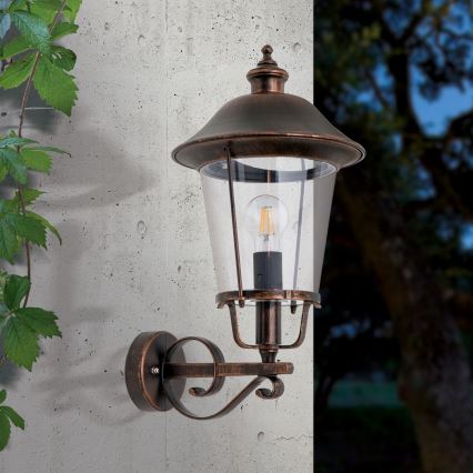 Outdoor-Wandleuchte KENZO 1xE27/100W/230V IP44 bronzen/Patina