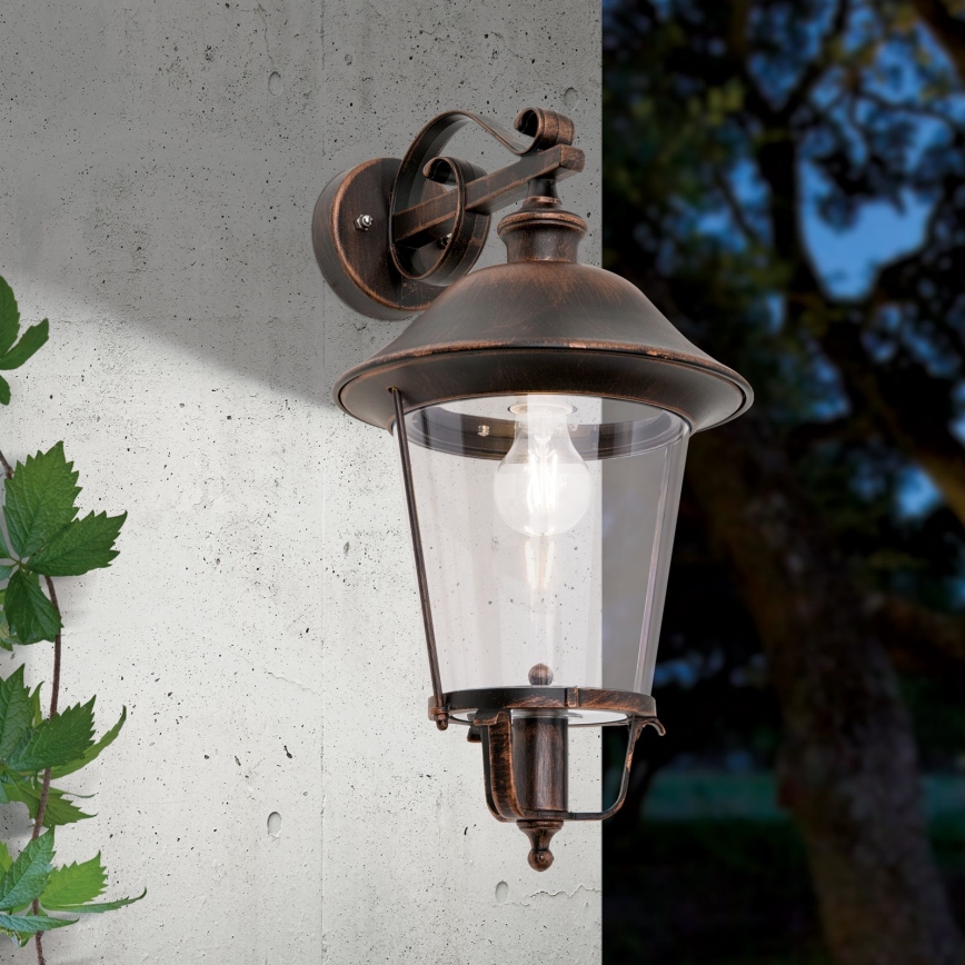 Outdoor-Wandleuchte KENZO 1xE27/100W/230V IP44 bronzen/Patina