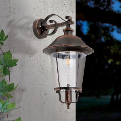 Outdoor-Wandleuchte KENZO 1xE27/100W/230V IP44 bronzen/Patina