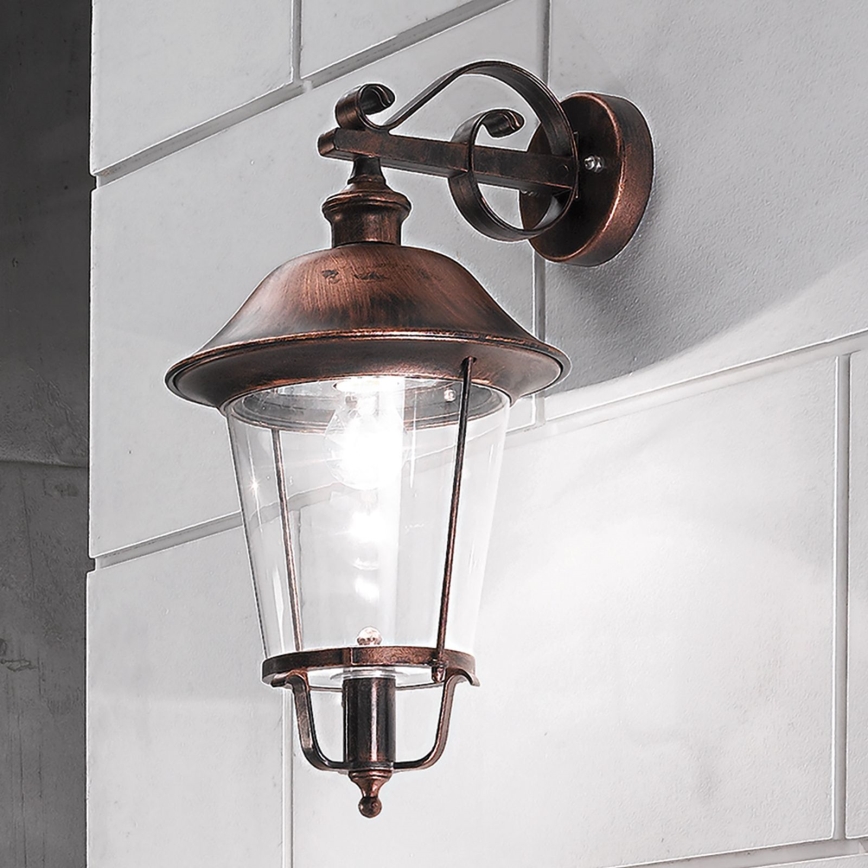Outdoor-Wandleuchte KENZO 1xE27/100W/230V IP44 bronzen/Patina