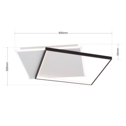 LED Dimmbares Deckenleuchte EMANUEL LED/50W/230V weiß/schwarz