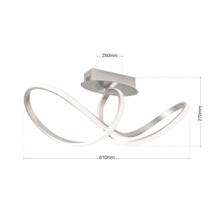 Dimmbare LED-Anbauleuchte CIRCUS LED/30W/230V matt Chrom