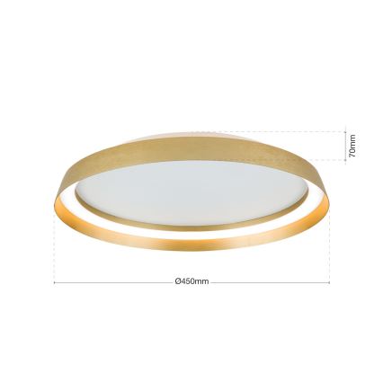 LED dimmbares Deckenleuchte MANTA LED/38W/230V 2700/3000/4000K Ø 45 cm gold