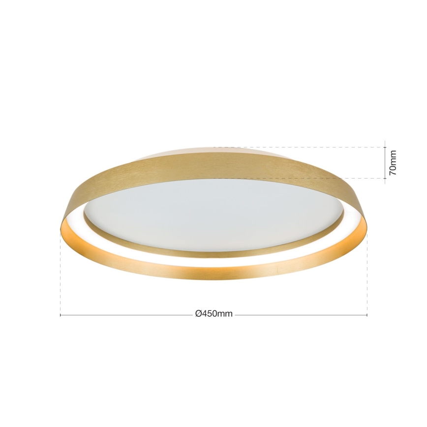 LED dimmbares Deckenleuchte MANTA LED/38W/230V 2700/3000/4000K Ø 45 cm gold
