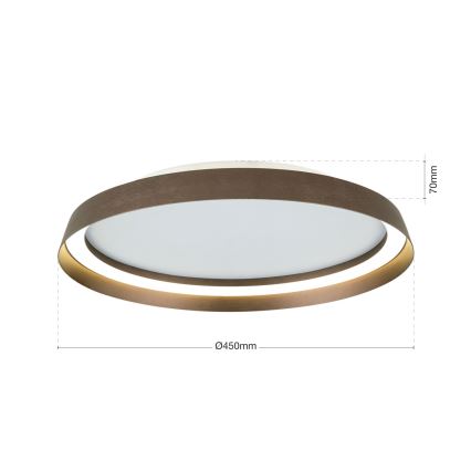 LED Dimmbares Deckenleuchte MANTA LED/38W/230V 2700/3000/4000K Ø 45 cm Braun