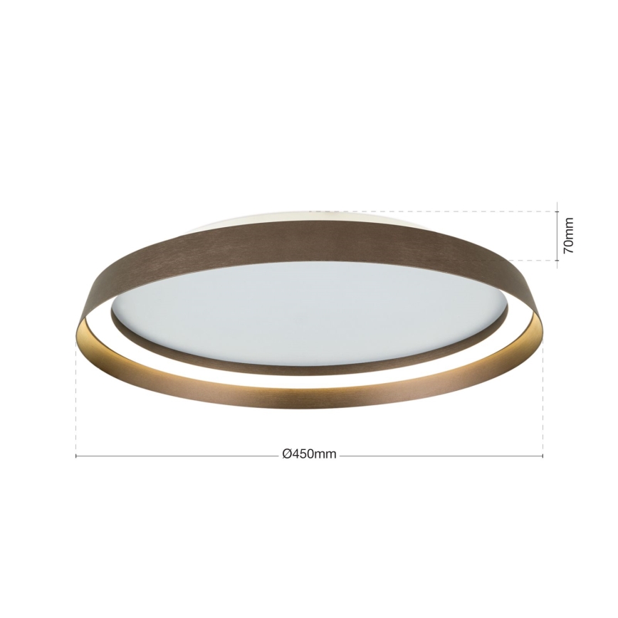 LED Dimmbares Deckenleuchte MANTA LED/38W/230V 2700/3000/4000K Ø 45 cm Braun