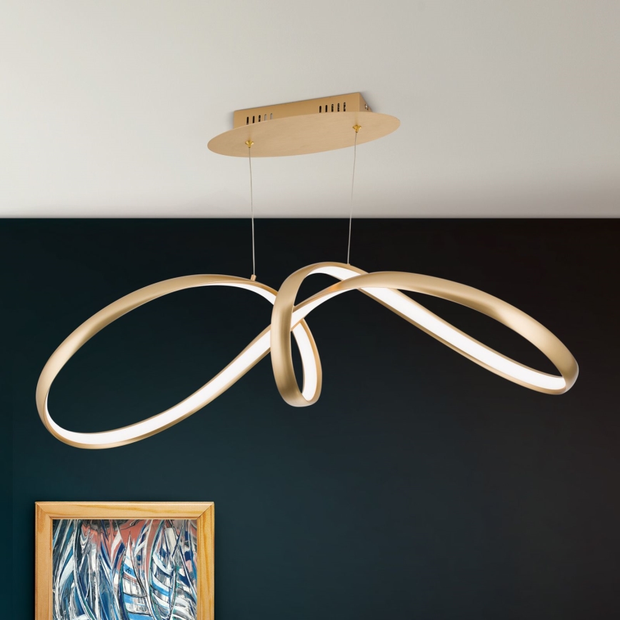 LED dimmbare Hängeleuchte an Seil CIRCUS LED/36W/230V gold