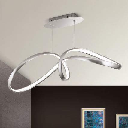 LED dimmbare Hängeleuchte an Seil CIRCUS LED/36W/230V silber