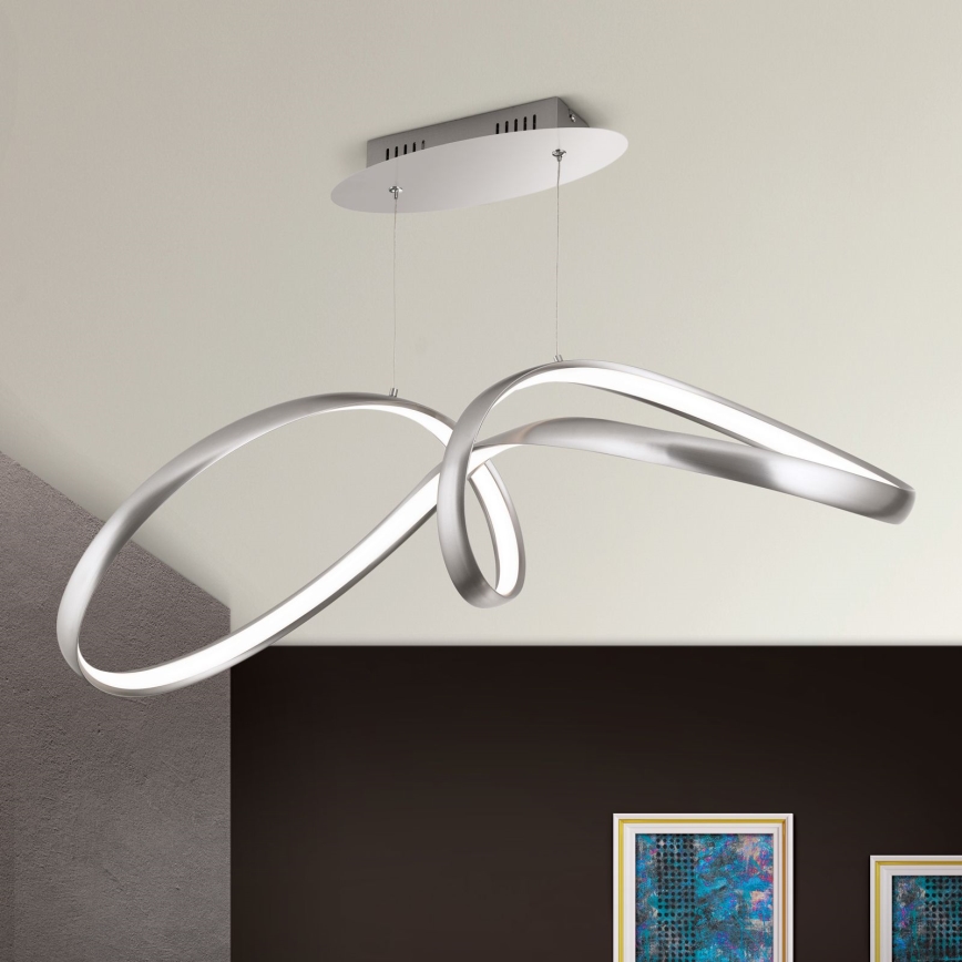 LED dimmbare Hängeleuchte an Seil CIRCUS LED/36W/230V silber