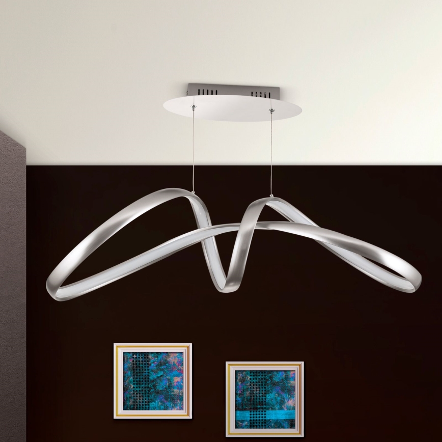 LED dimmbare Hängeleuchte an Seil CIRCUS LED/36W/230V silber
