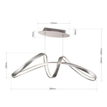 LED dimmbare Hängeleuchte an Seil CIRCUS LED/36W/230V silber