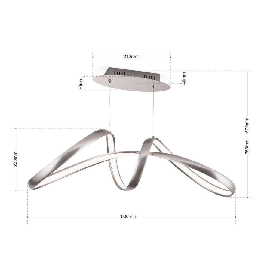 LED dimmbare Hängeleuchte an Seil CIRCUS LED/36W/230V silber