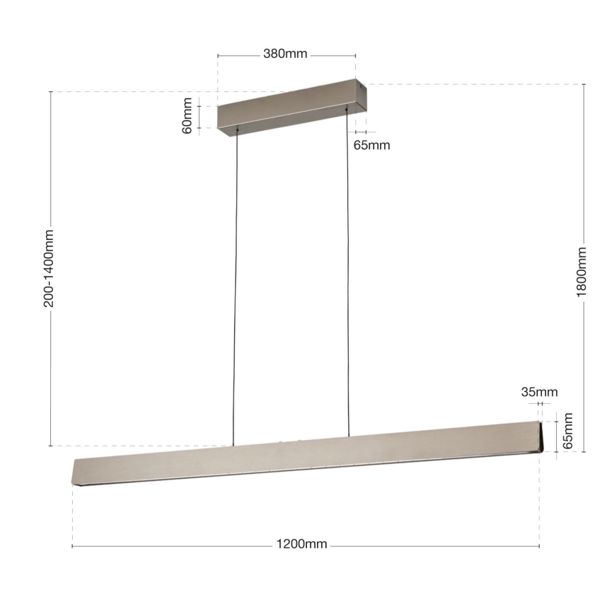 Dimmbare LED-Hängeleuchte TARA LED/44W/230V 2700/3800/4500/5700K matt Chrom