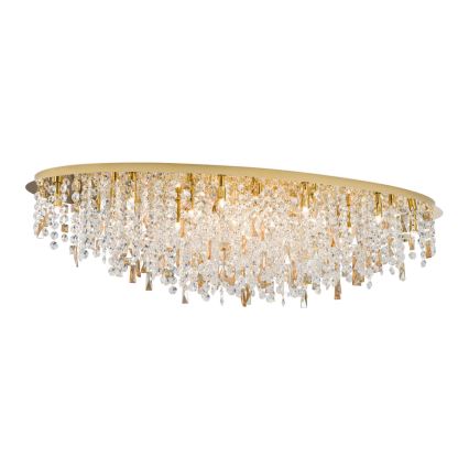 Kristall-Deckenleuchte CRYSTALRIVER 21xG9/40W/230V golden