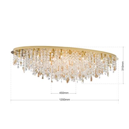 Kristall-Deckenleuchte CRYSTALRIVER 21xG9/40W/230V golden