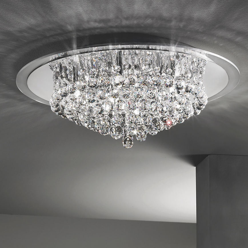 Kristall-Deckenleuchte GLORIA 9xG9/40W/230V d 62 cm klar/glänzendes Chrom