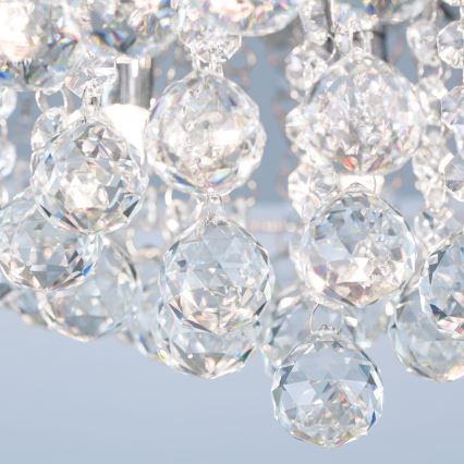 Kristall-Deckenleuchte GLORIA 9xG9/40W/230V d 62 cm klar/glänzendes Chrom