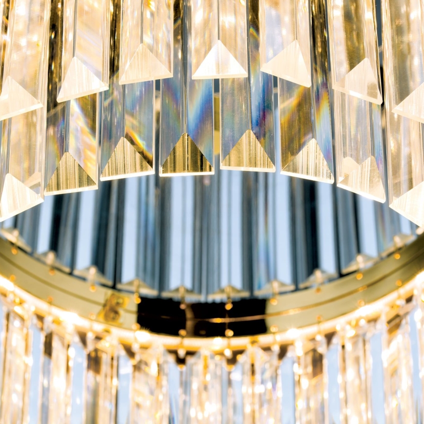 LED dimmbares Kristall-Deckenleuchte PRISM LED/80W/230V Ø 55 cm 24K Gold