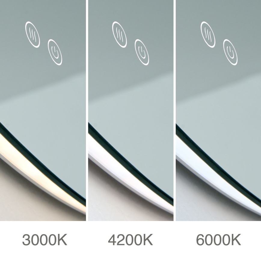 Beheizter LED-Wandspiegel für das Badezimmer mit integrierter Beleuchtung FOCUS LED/30W/230V 3000/4200/6000K Ø 100 cm IP44