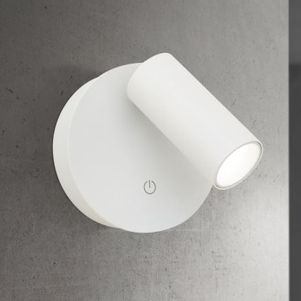 LUXY LED-Wandspot, dimmbar, wiederaufladbar, mit Touch-Bedienung LED/1W/5V 2200 mAh 2700/3000/4000K weiß