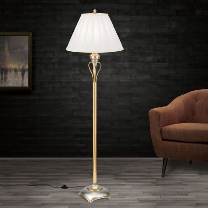 Stehleuchte TIZIA 1xE27/60W/230V weiß/golden/Patina