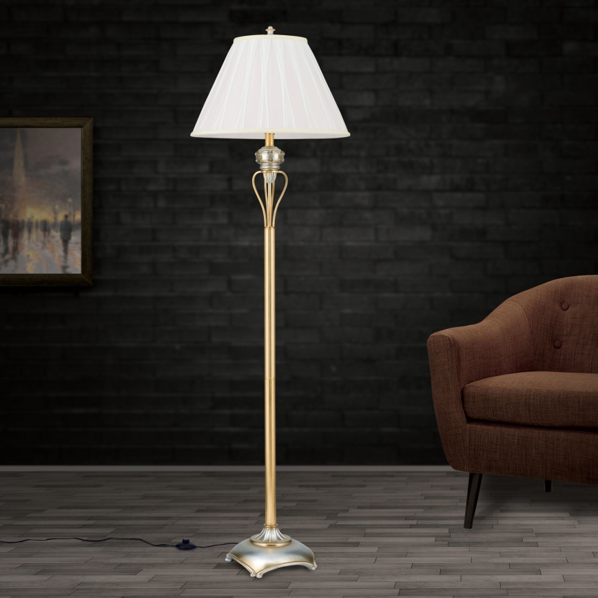 Stehleuchte TIZIA 1xE27/60W/230V weiß/golden/Patina