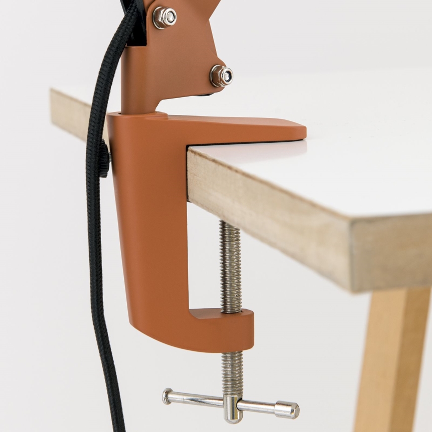 Tischlampe mit Klemme GILI 1xE27/40W/230V ziegelrot