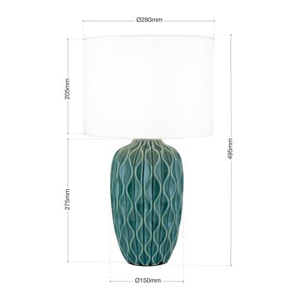 Tischlampe TORTUGA 1xE27/40W/230V grün/weiß