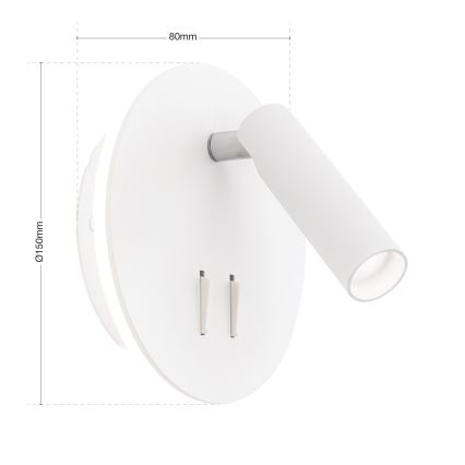 LED Wandleuchte LENNY LED/6W/230V + LED/3W Weiß