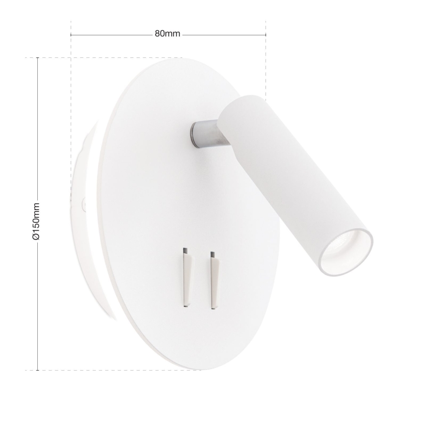LED Wandleuchte LENNY LED/6W/230V + LED/3W Weiß