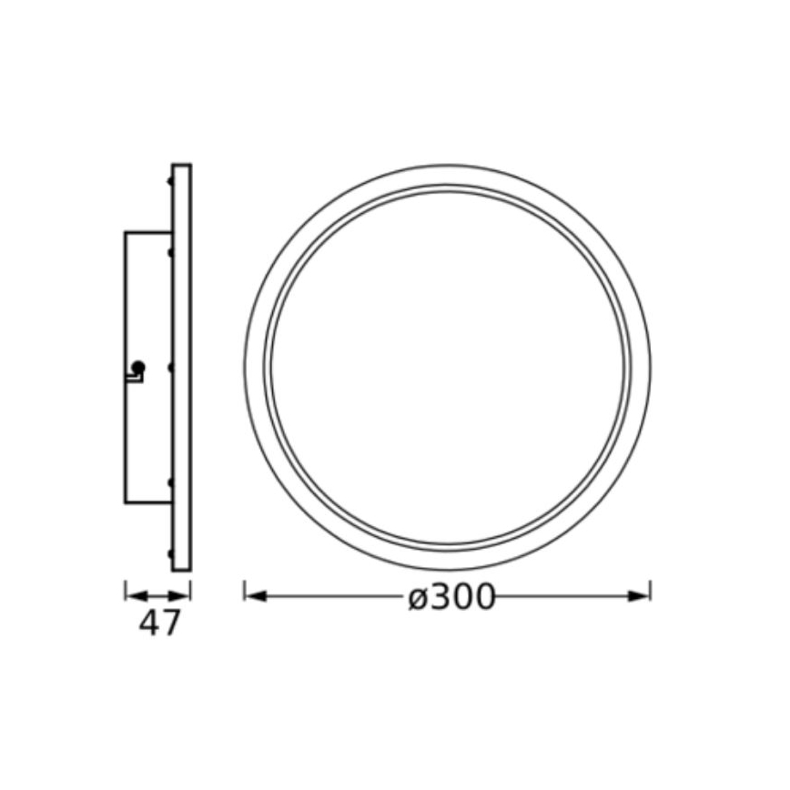 Osram - LED-Badezimmer-Deckenleuchte DISC LED/18W/230V 3000/4000K Ø 30 cm IP44 schwarz
