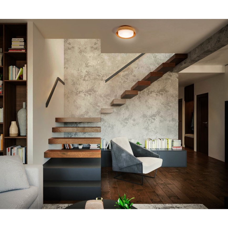 Osram - Deckenleuchte ORBIS MADRID 2xE27/10W/230V Ø 29 cm Holzdekor