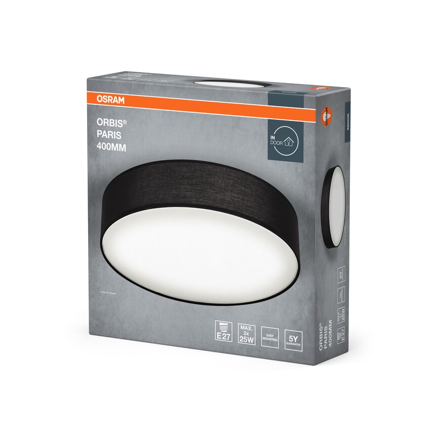 Osram - Deckenleuchte ORBIS PARIS 2xE27/25W/230V, Ø 40 cm, schwarz