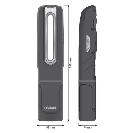 Osram - Dimmbare, wiederaufladbare LED-Inspektionslampe LEDINSPECT MAX500 LED/16W/3,7V IP65