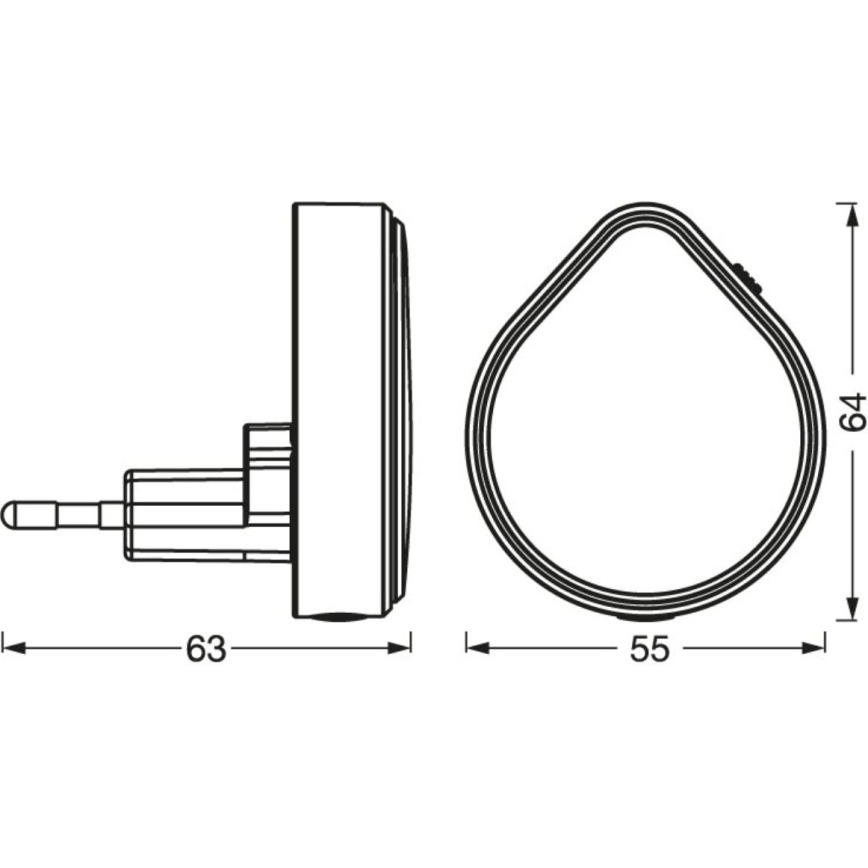 Osram - Dimmbares LED-Orientierungslicht für die Steckdose LUNETTA LED/0,5W/230V