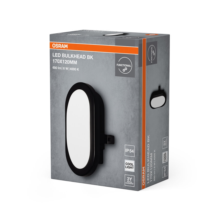 Osram - LED-Außenwandleuchte BULKHEAD LED/6W/230V IP54 schwarz